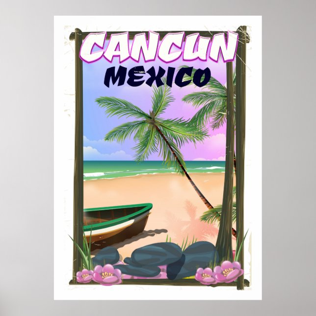 Cancun Mexico-stranden poster. Poster (Framsidan)