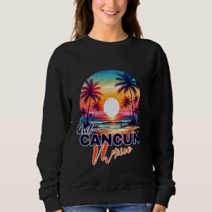 Cancun Mexico Sunset Beach Handflatan Träd Resa So T Shirt