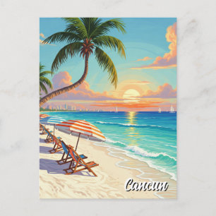 Cancun Mexico Travel Beach Vykort