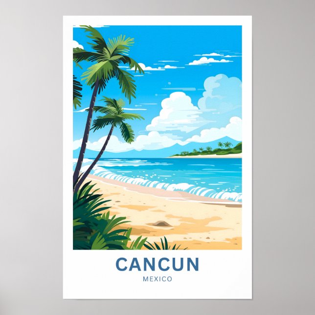 Cancun Mexico Travel Print Poster (Framsidan)