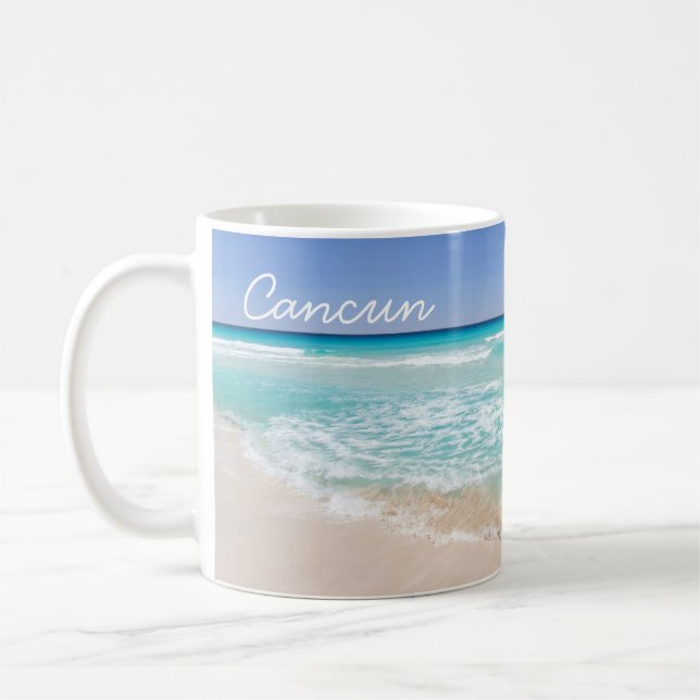 Cancun Mexico Tropical Sea Wave Beach  Kaffemugg (Vänster)