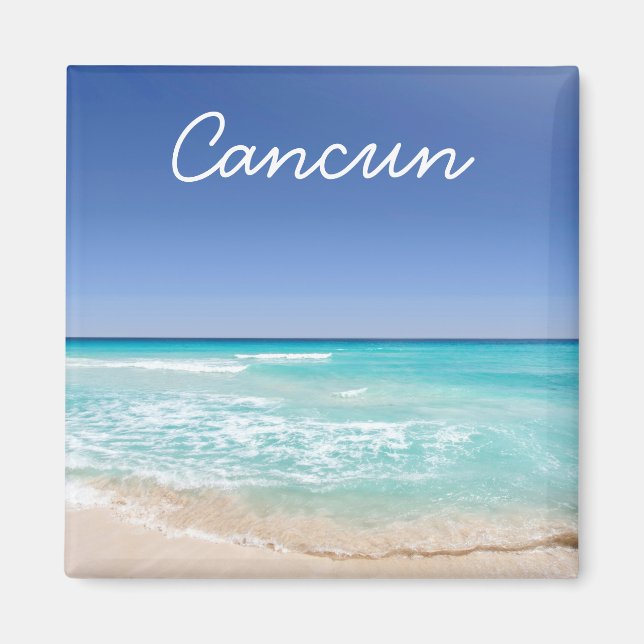 Cancun Mexico Tropical Sea Wave Beach  Magnet (Framsidan)