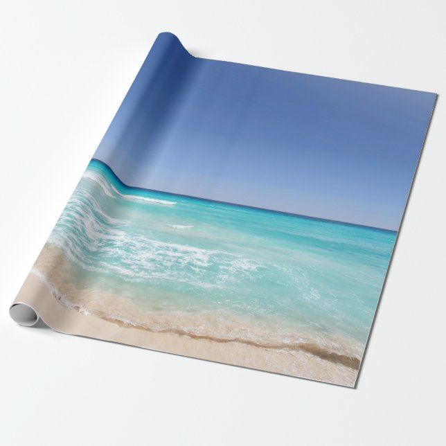Cancun Mexico Tropical Sea Wave Beach  Presentpapper (Utrullad)
