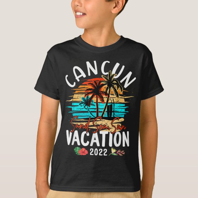 Cancun Mexico Vacation 2022 Matching Family Group T Shirt (Framsida)