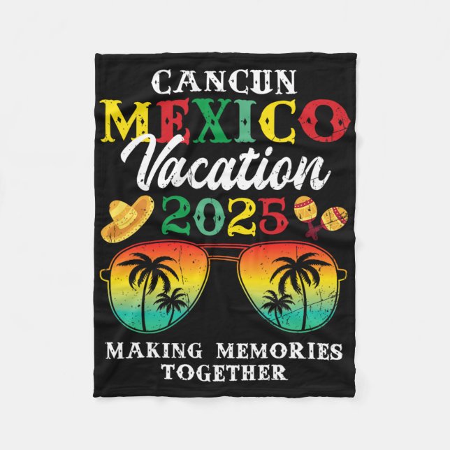 Cancun Mexico Vacation 2025 Resa Beach Matching Fa Fleecefilt (Framsidan)