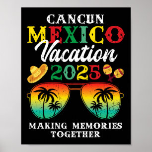 Cancun Mexico Vacation 2025 Resa Beach Matching Fa Poster