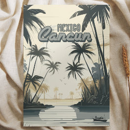 Cancun Mexico Vintage-stranden - världsresa Retro Poster
