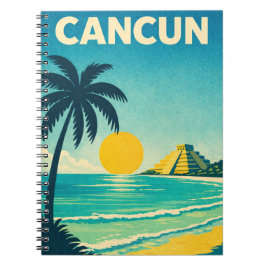 Cancun Mexico Vintage Travel Anteckningsbok