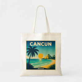 Cancun Mexico Vintage Travel Poster Tygkasse