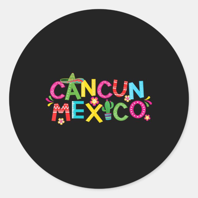 Cancun, Mexiko 1 Runt Klistermärke (Framsida)