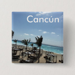 Cancún (Mexiko) - 2-tums kvadratknapp  Knapp