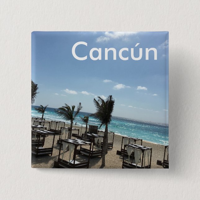 Cancún (Mexiko) - 2-tums kvadratknapp  Knapp (Framsida)
