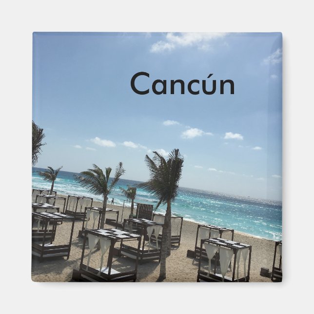 Cancún (Mexiko) - 2-tums kvadratstreck Magnet (Framsidan)