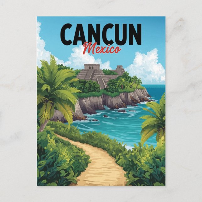 Cancun Mexiko Chichen Itza Strand Vaca Vykort (Framsida)