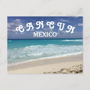 Cancun Mexiko Clear Vatten-Karibien Beach Vykort
