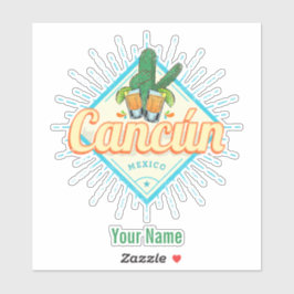Cancun Mexiko Dancing Cactus Vintage Tequila Klistermärken