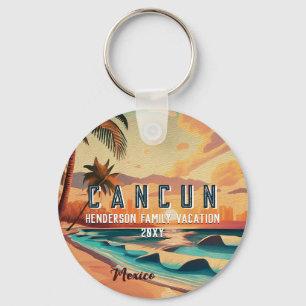 Cancún Mexiko Handflatan Träd Sunset Travel Souven Nyckelring