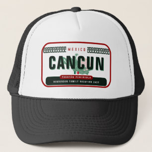 Cancún Mexiko Handflatan Träd Vintage resor Souven Keps
