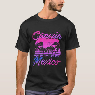 Cancun Mexiko Handflatan Träd Vintage resor Souven T Shirt