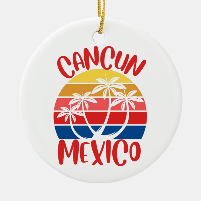 Cancun, Mexiko Julgransprydnad Keramik (Framsidan)
