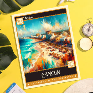 Cancun, Mexiko   Klassisk målning Vykort