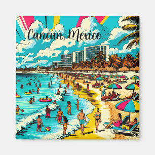 Cancun, Mexiko med pop Art Vibe Magnet