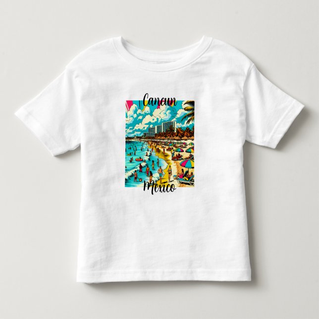 Cancun, Mexiko med pop Art Vibe T Shirt (Framsida)