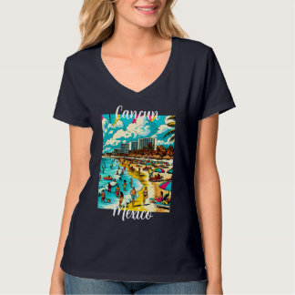 Cancun, Mexiko med pop Art Vibe T Shirt