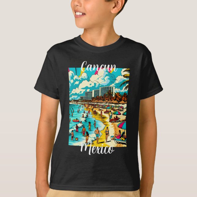 Cancun, Mexiko med pop Art Vibe T Shirt (Framsida)