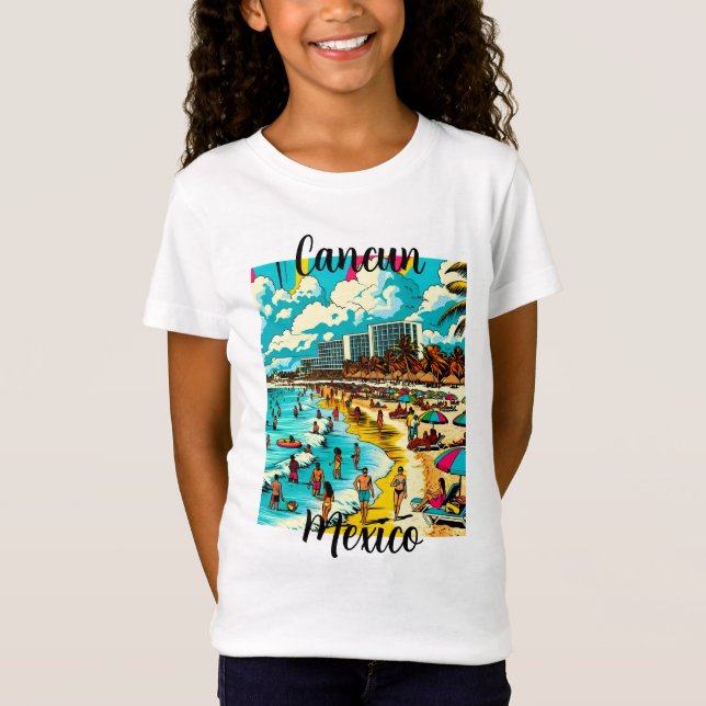 Cancun, Mexiko med pop Art Vibe T Shirt (Framsida)