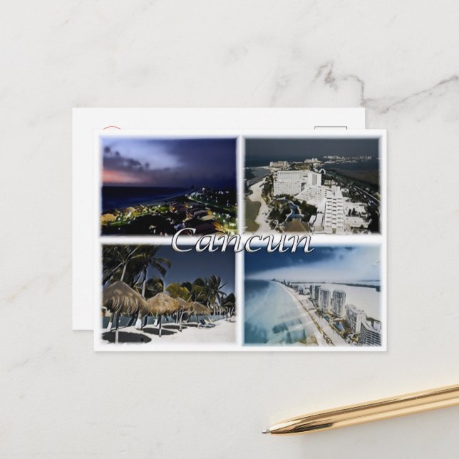 Cancun - Mexiko - Moasik - Vykort (Fram/Back In Situ)
