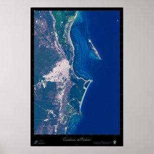 Cancun, Mexiko poster via satellit