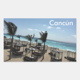Cancún (Mexiko) - Rektangle Stickers, Glossy  Rektangulärt Klistermärke