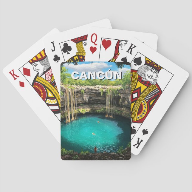 Cancun Mexiko Resa Cenote Casinokort (Baksidan)