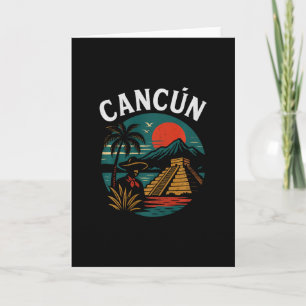 Cancún Mexiko Retro Semester Slut Pyramid Tripp R Kort