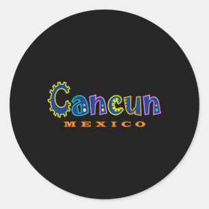 Cancun Mexiko Runt Klistermärke