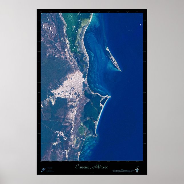 Cancun, Mexiko satellit affisch (Framsidan)