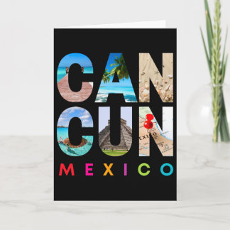 Cancun Mexiko Semester Strand Matchande Familjegru Kort