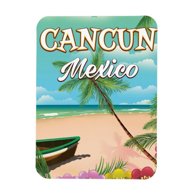 Cancun Mexiko strand affisch Magnet (Vertikal)