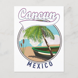Cancun Mexiko strand reselogo Inbjudan Vykort