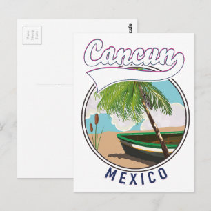 Cancun Mexiko strand reselogo Vykort