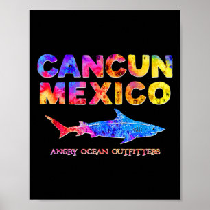 Cancun Mexiko T Shirt Shark Fishing Tee Poster
