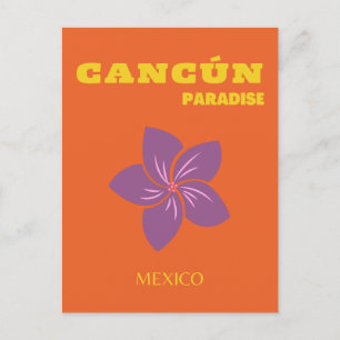 Cancun, Mexiko, Travel Art, Tropiska konst, Orange Helg Vykort