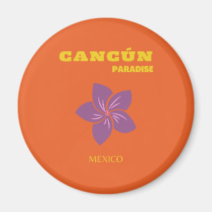 Cancun, Mexiko, Travel Art, Tropiska konst, Orange Magnet