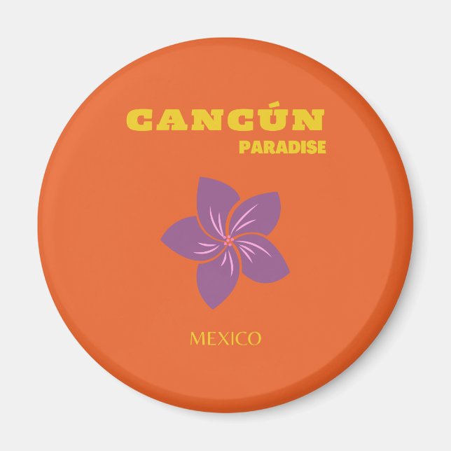 Cancun, Mexiko, Travel Art, Tropiska konst, Orange Magnet (Framsidan)