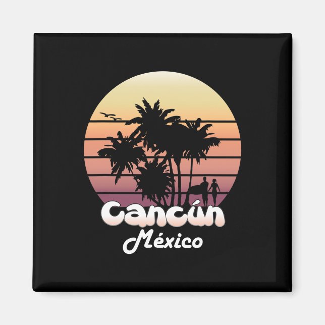 Cancun Mexiko Tropisk Semester Souvenir Sommar Gi Magnet (Framsidan)