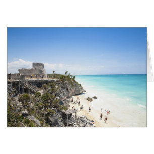 Cancun, Quintana Roo, Mexiko - Ruiner på en kulle Hälsningskort