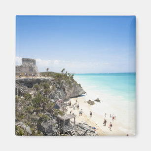 Cancun, Quintana Roo, Mexiko - Ruiner på en kulle Magnet