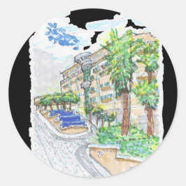 Cancun Sandos Facade Colorful Runt Klistermärke