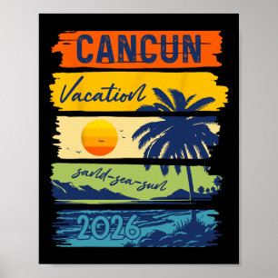 Cancun Semester 2026 Hav Sand Strand Sommar Resa R Poster